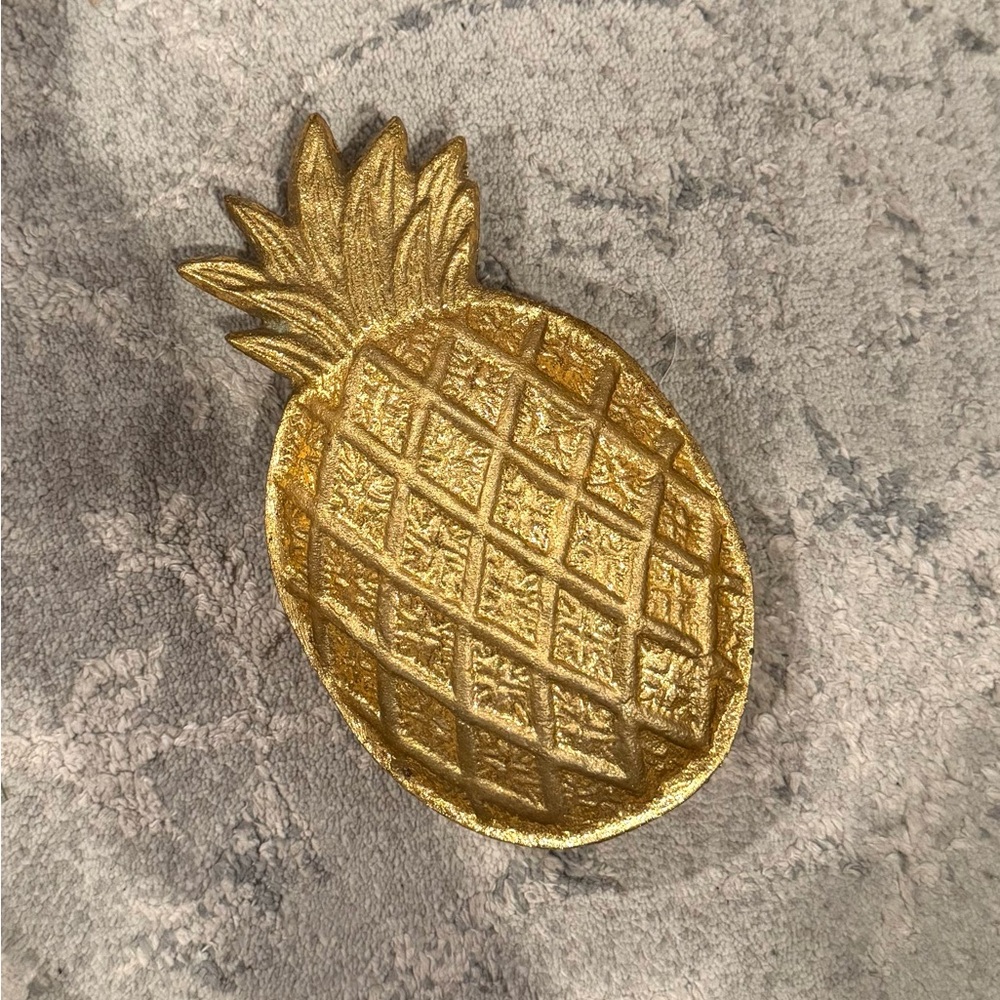 Pineapple Gold Ring Jewelry Dish